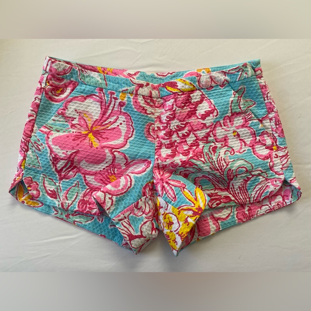 Lilly Pulitzer Adie Shorts Lolita Breakwater Blue Pink Floral Women’s Size 2